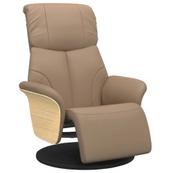 vidaXL Sillón reclinable con reposapiés cuero sintético capuchino