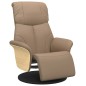 vidaXL Sillón reclinable con reposapiés cuero sintético capuchino