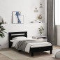 vidaXL Estructura cama con cabecero madera ingeniería negro 100x200 cm vidaXL Estructura cama con cabecero madera ingeniería negro 100x200 cm