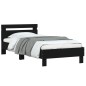 vidaXL Estructura cama con cabecero madera ingeniería negro 100x200 cm vidaXL Estructura cama con cabecero madera ingeniería negro 100x200 cm