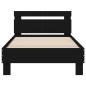 vidaXL Estructura cama con cabecero madera ingeniería negro 100x200 cm vidaXL Estructura cama con cabecero madera ingeniería negro 100x200 cm