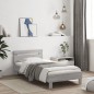 vidaXL Cama con cabecero madera de ingeniería gris Sonoma 100x200 cm vidaXL Cama con cabecero madera de ingeniería gris Sonoma 100x200 cm