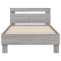 vidaXL Cama con cabecero madera de ingeniería gris Sonoma 100x200 cm vidaXL Cama con cabecero madera de ingeniería gris Sonoma 100x200 cm
