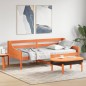 vidaXL Sofá cama de madera maciza de pino marrón cera 80x200 cm