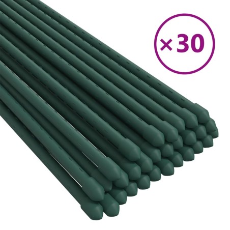 vidaXL Tutores para plantas de jardín 30 unidades acero verde 180 cm