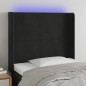 vidaXL Cabecero con LED de terciopelo negro 93x16x118/128 cm vidaXL Cabecero con LED de terciopelo negro 93x16x118/128 cm