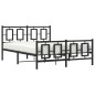 vidaXL Estructura de cama cabecero y estribo metal negro 135x190 cm