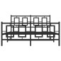 vidaXL Estructura de cama cabecero y estribo metal negro 135x190 cm