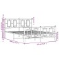 vidaXL Estructura de cama cabecero y estribo metal negro 135x190 cm
