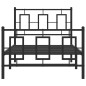vidaXL Estructura de cama con cabecero y estribo metal negro 90x190 cm