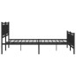 vidaXL Estructura de cama cabecero y estribo metal negro 200x200 cm vidaXL Estructura de cama cabecero y estribo metal negro 200x200 cm