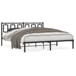vidaXL Estructura de cama con cabecero metal negro 180x200 cm