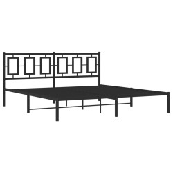 vidaXL Estructura de cama con cabecero metal negro 180x200 cm