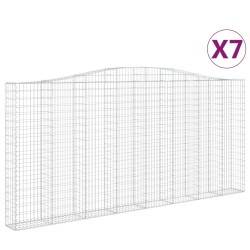 vidaXL Cestas de gaviones 7 uds forma de arco hierro 400x30x180/200 cm