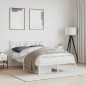 vidaXL Estructura de cama de metal con cabecero blanca 120x190 cm vidaXL Estructura de cama de metal con cabecero blanca 120x190 cm