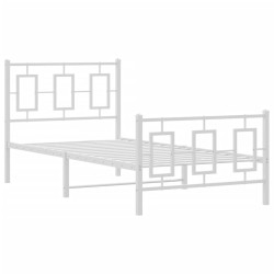 vidaXL Estructura cama metal con cabecero y pie cama blanca 90x190 cm