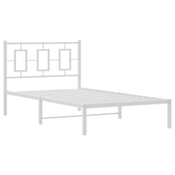 vidaXL Estructura de cama de metal con cabecero blanco 100x200 cm