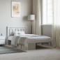 vidaXL Estructura de cama de metal con cabecero blanco 100x200 cm vidaXL Estructura de cama de metal con cabecero blanco 100x200 cm
