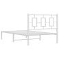 vidaXL Estructura de cama de metal con cabecero blanco 100x200 cm vidaXL Estructura de cama de metal con cabecero blanco 100x200 cm