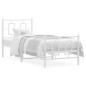 vidaXL Estructura cama metal con cabecero y pie cama blanca 75x190 cm vidaXL Estructura cama metal con cabecero y pie cama blanca 75x190 cm