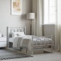 vidaXL Estructura cama metal con cabecero y pie cama blanca 75x190 cm vidaXL Estructura cama metal con cabecero y pie cama blanca 75x190 cm