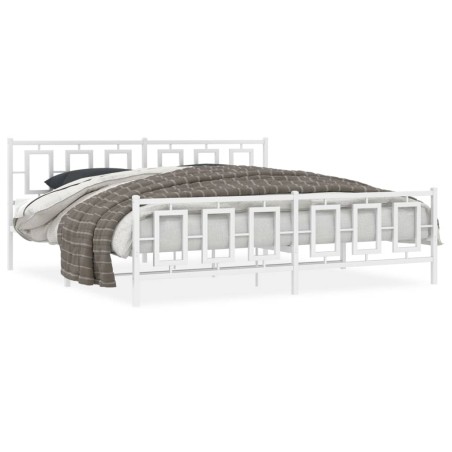 vidaXL Estructura cama metal con cabecero y pie cama blanco 193x203 cm