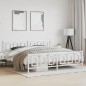 vidaXL Estructura cama metal con cabecero y pie cama blanco 193x203 cm