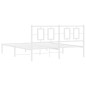 vidaXL Estructura de cama con cabecero metal blanca 160x200 cm vidaXL Estructura de cama con cabecero metal blanca 160x200 cm