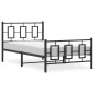 vidaXL Estructura de cama con cabecero y estribo metal negro 100x190cm vidaXL Estructura de cama con cabecero y estribo metal negro 100x190cm