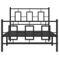 vidaXL Estructura de cama con cabecero y estribo metal negro 100x190cm vidaXL Estructura de cama con cabecero y estribo metal negro 100x190cm
