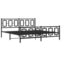 vidaXL Estructura de cama cabecero y estribo metal negro 183x213 cm