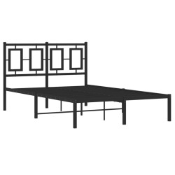 vidaXL Estructura de cama con cabecero metal negro 120x200 cm