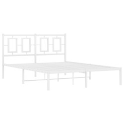 vidaXL Estructura de cama con cabecero metal blanca 140x200 cm