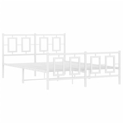 vidaXL Estructura cama metal con cabecero y estribo blanco 140x200 cm