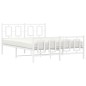 vidaXL Estructura cama metal con cabecero y estribo blanco 140x200 cm vidaXL Estructura cama metal con cabecero y estribo blanco 140x200 cm