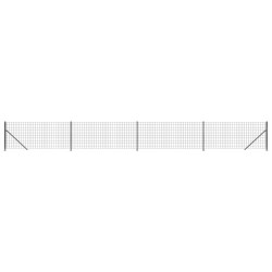 vidaXL Cerca de alambre con brida gris antracita 1x10 m