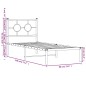 vidaXL Estructura de cama con cabecero metal negro 75x190 cm