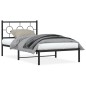 vidaXL Estructura de cama con cabecero metal negro 100x200 cm vidaXL Estructura de cama con cabecero metal negro 100x200 cm