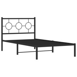vidaXL Estructura de cama con cabecero metal negro 100x200 cm