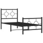 vidaXL Estructura de cama con cabecero y estribo metal negro 80x200 cm