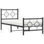 vidaXL Estructura de cama con cabecero y estribo metal negro 80x200 cm