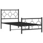 vidaXL Estructura de cama con cabecero y estribo metal negro 90x200 cm