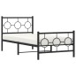 vidaXL Estructura de cama con cabecero y estribo metal negro 90x200 cm
