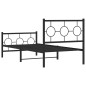 vidaXL Estructura de cama con cabecero y estribo metal negro 90x200 cm
