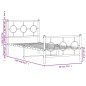 vidaXL Estructura de cama con cabecero y estribo metal negro 90x200 cm