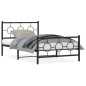 vidaXL Estructura de cama con cabecero y estribo metal negro 107x203cm