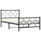 vidaXL Estructura de cama con cabecero y estribo metal negro 107x203cm