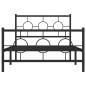 vidaXL Estructura de cama con cabecero y estribo metal negro 107x203cm