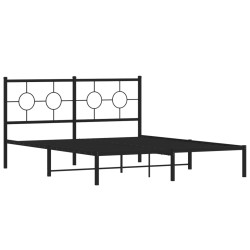 vidaXL Estructura de cama con cabecero metal negro 150x200 cm