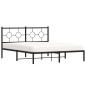 vidaXL Estructura de cama con cabecero metal negro 150x200 cm vidaXL Estructura de cama con cabecero metal negro 150x200 cm
